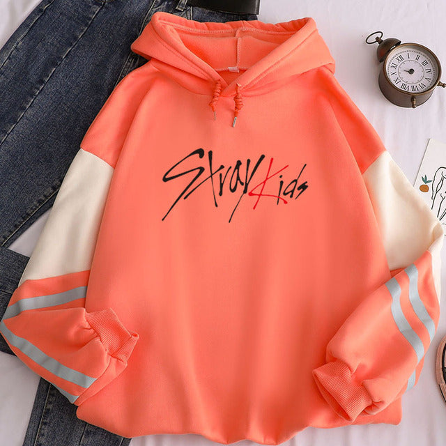 StrayKids White and Blue Hoodie