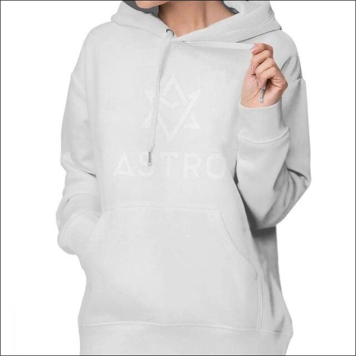 ASTRO Printed Logo plain Hoodie - White / S - ASTRO