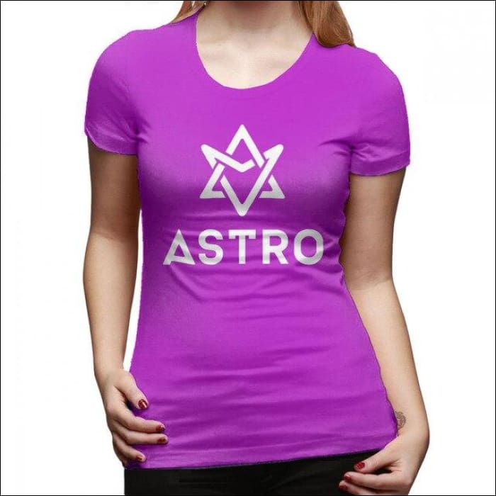 ASTRO Printed Logo plain T-Shirt - Fuchsia / S - ASTRO