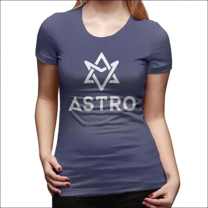 ASTRO Printed Logo plain T-Shirt - Navy Blue / XXL - ASTRO