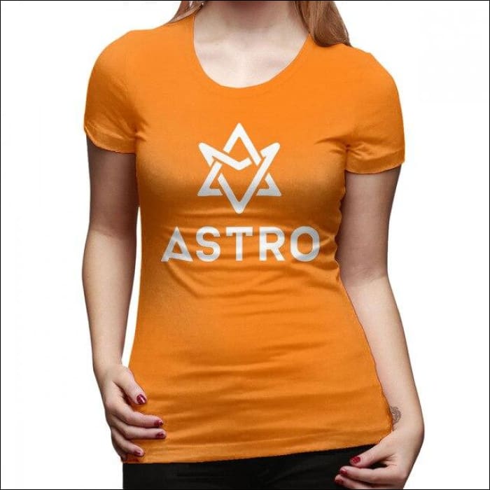 ASTRO Printed Logo plain T-Shirt - Orange / XL - ASTRO