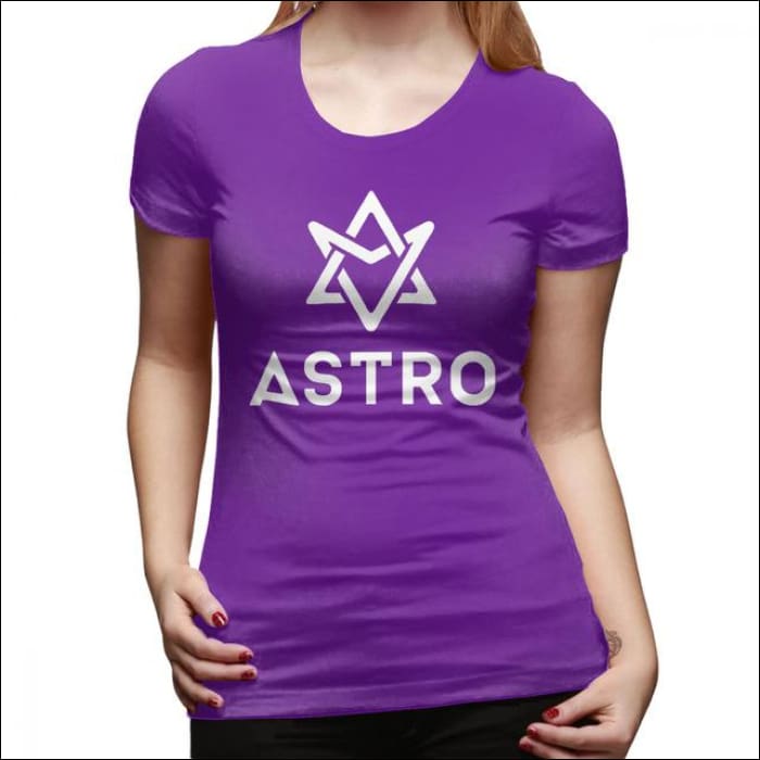 ASTRO Printed Logo plain T-Shirt - Purple / XXL - ASTRO