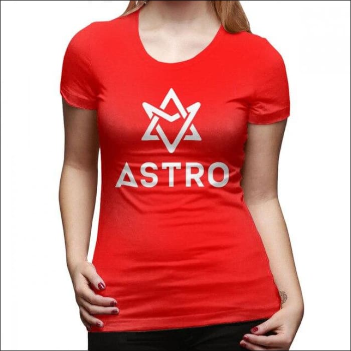 ASTRO Printed Logo plain T-Shirt - Red / XXL - ASTRO