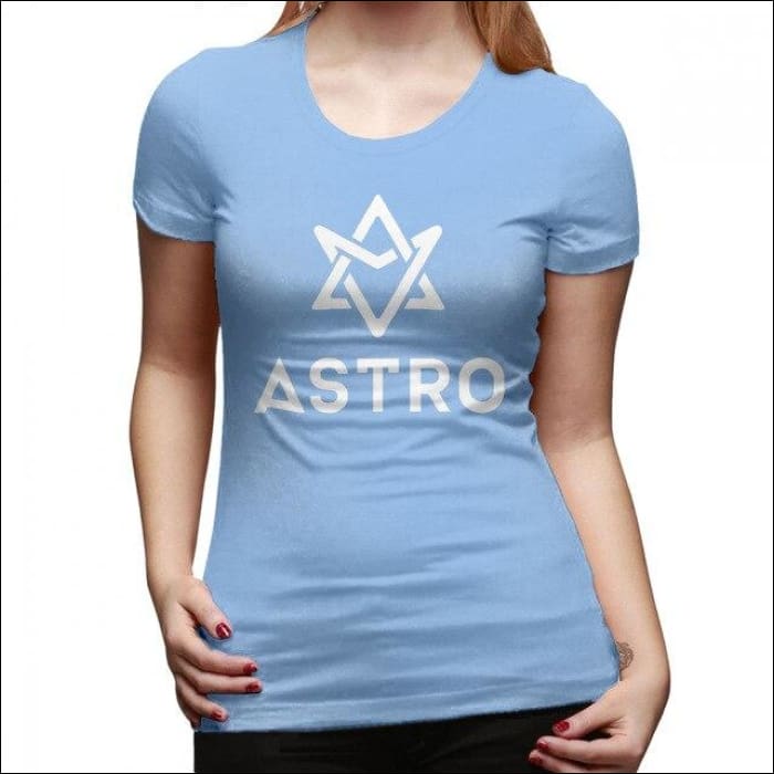ASTRO Printed Logo plain T-Shirt - Sky Blue / M - ASTRO