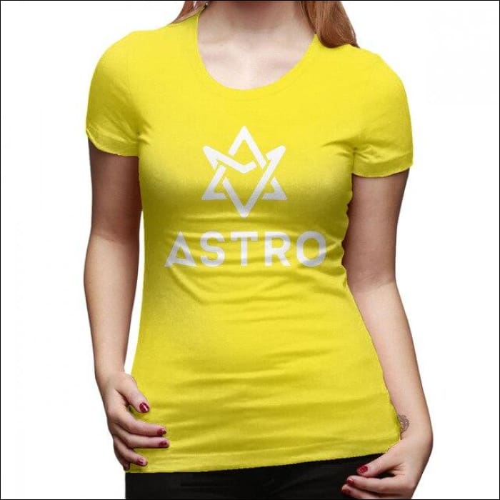 ASTRO Printed Logo plain T-Shirt - Yellow / XL - ASTRO