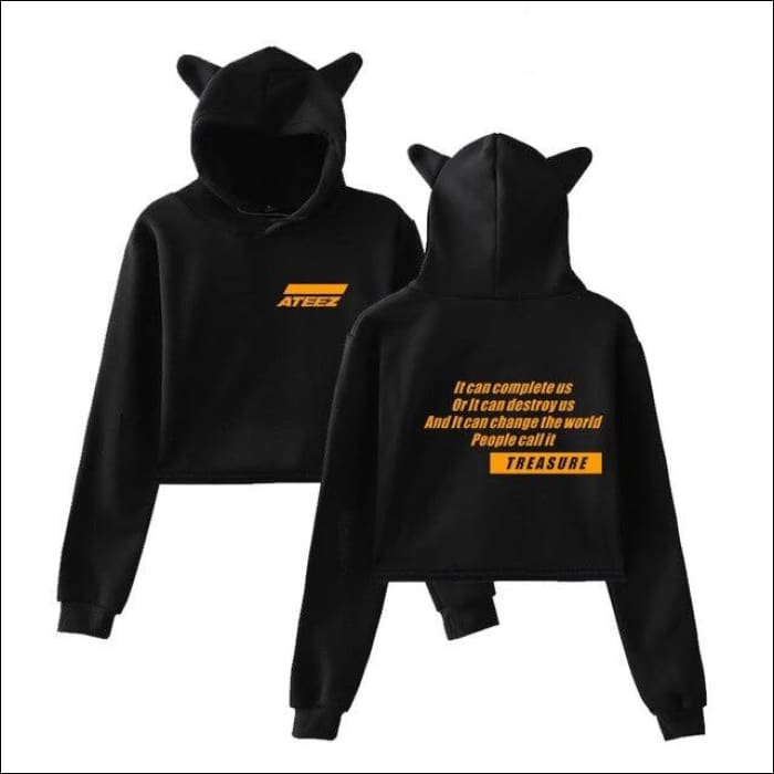 ATEEZ Cat Ears Hoodie - Black / XL - ATEEZ