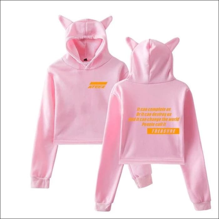 ATEEZ Cat Ears Hoodie - Pink / XL - ATEEZ