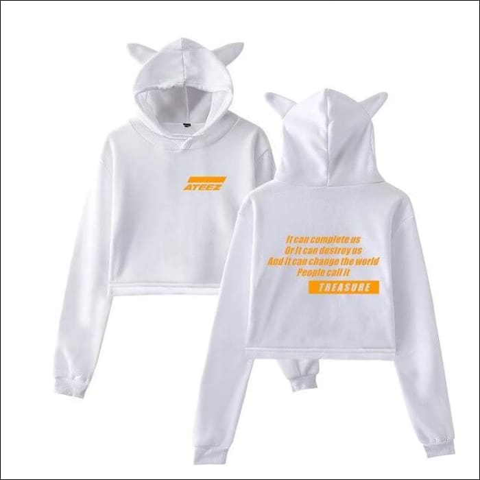ATEEZ Cat Ears Hoodie - White / S - ATEEZ