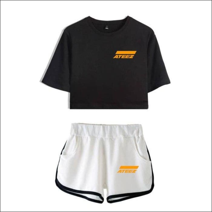 ATEEZ Crop Top and Shorts - Yellow / M - ATEEZ