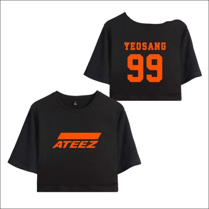 ATEEZ Crop Top with name - Black 3 / L - ATEEZ