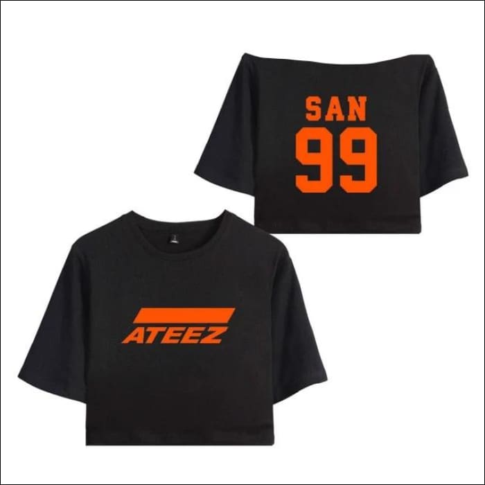 ATEEZ Crop Top with name - Black 4 / L - ATEEZ