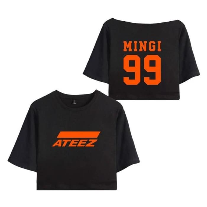 ATEEZ Crop Top with name - Black 5 / L - ATEEZ
