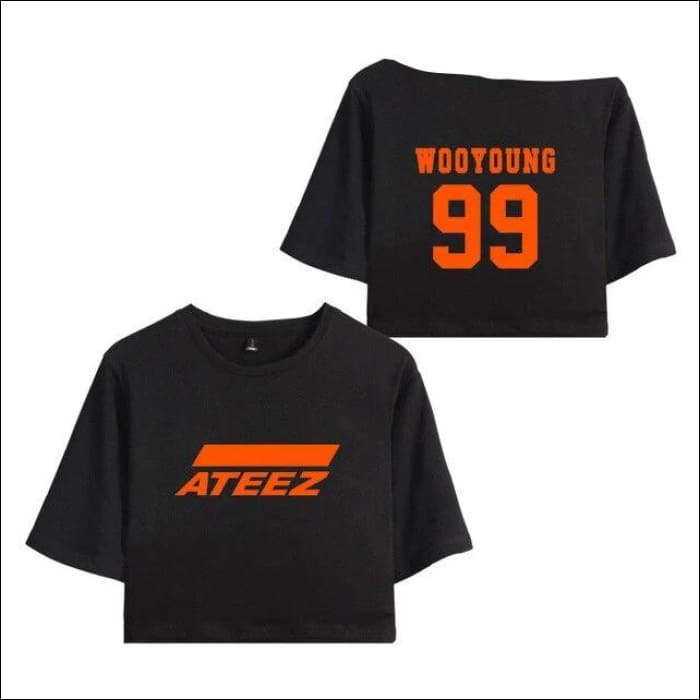 ATEEZ Crop Top with name - Black 6 / L - ATEEZ