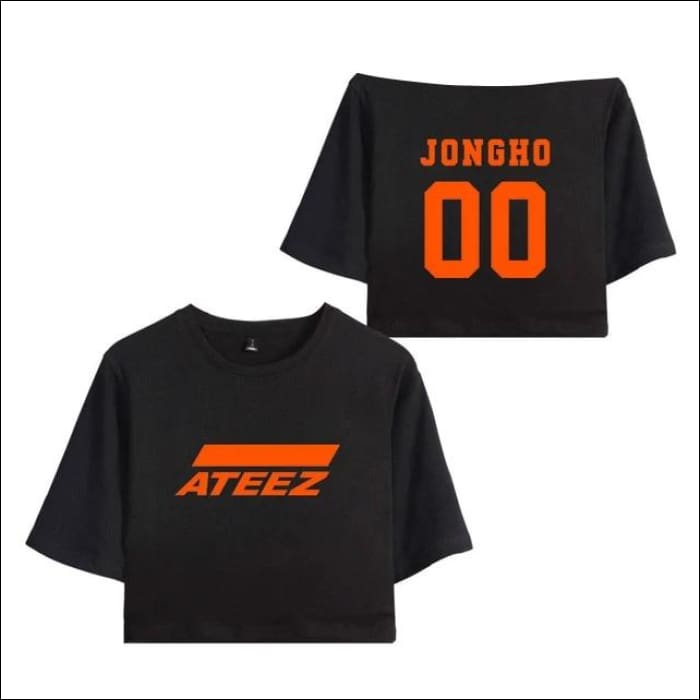 ATEEZ Crop Top with name - Black 7 / L - ATEEZ