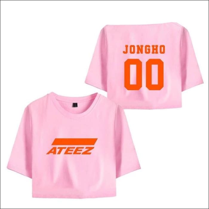 ATEEZ Crop Top with name - Pink 7 / L - ATEEZ