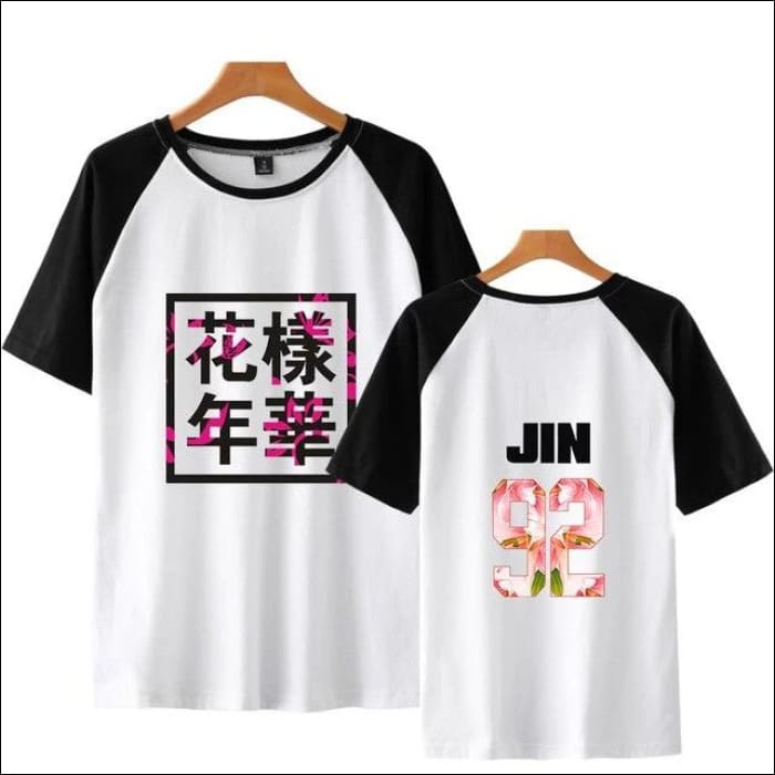 BTS - Printed T-Shirt with Floral Name - BTS