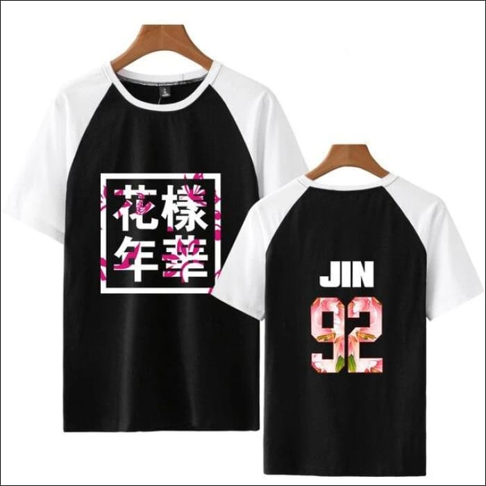 BTS - Printed T-Shirt with Floral Name - BTS