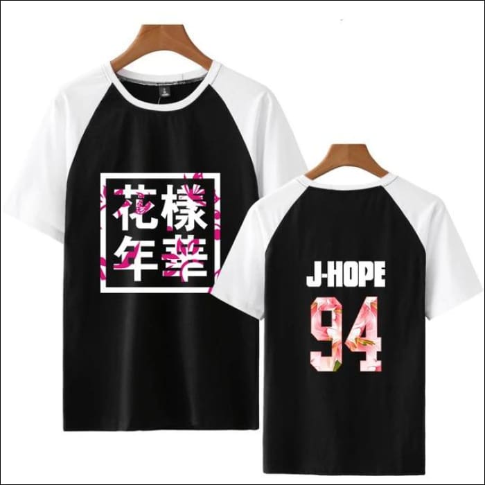 BTS - Printed T-Shirt with Floral Name - BTS