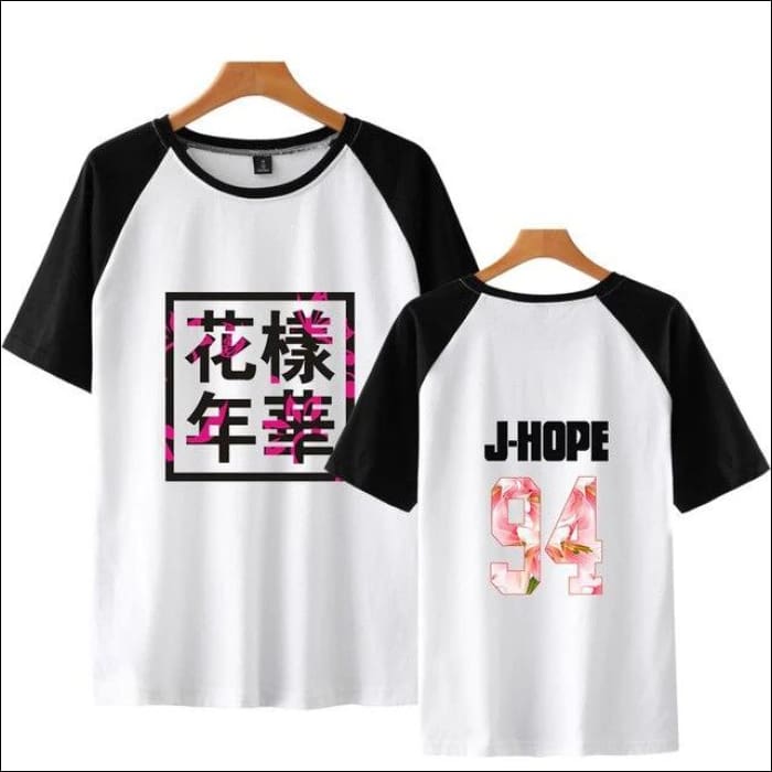 BTS - Printed T-Shirt with Floral Name - BTS