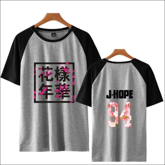 BTS - Printed T-Shirt with Floral Name - BTS