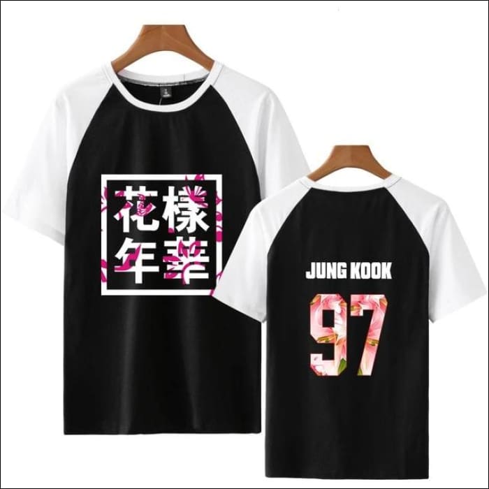 BTS - Printed T-Shirt with Floral Name - black / M - BTS