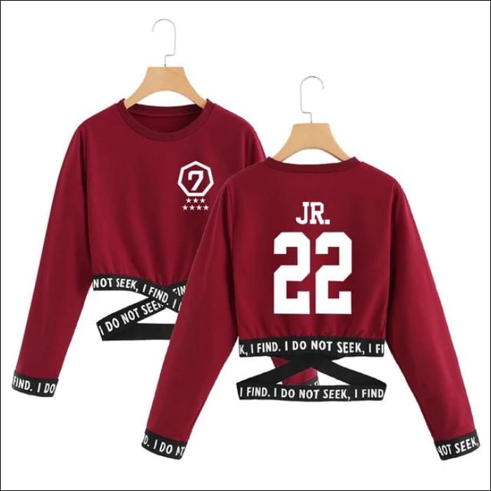 GOT7 O-NECK SWEATSHIRT LONG SLEEVE - Red 2 / S - GOT7