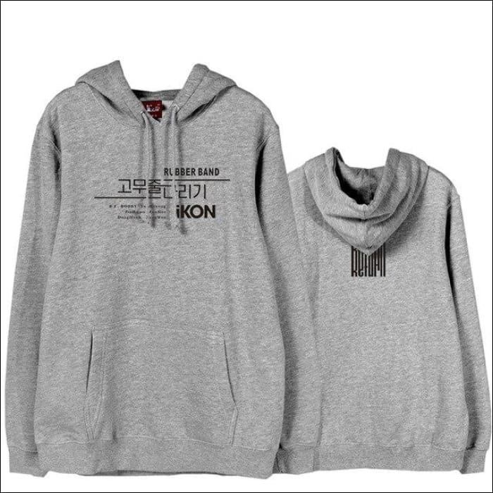 iKON Black Hoodie KR Edition - Gray / S - ikon