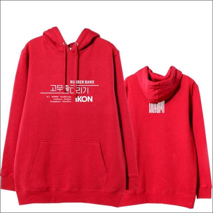 iKON Black Hoodie KR Edition - Red / S - ikon
