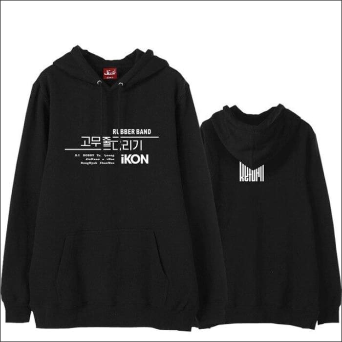iKON Black Hoodie KR Edition - Black / S - ikon