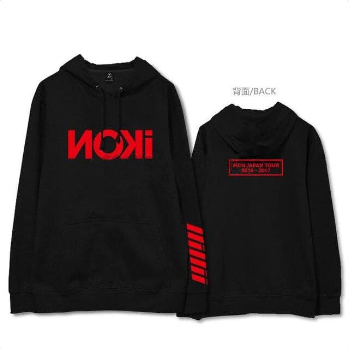 iKON Black & Red Hoodie - black / S - iKON