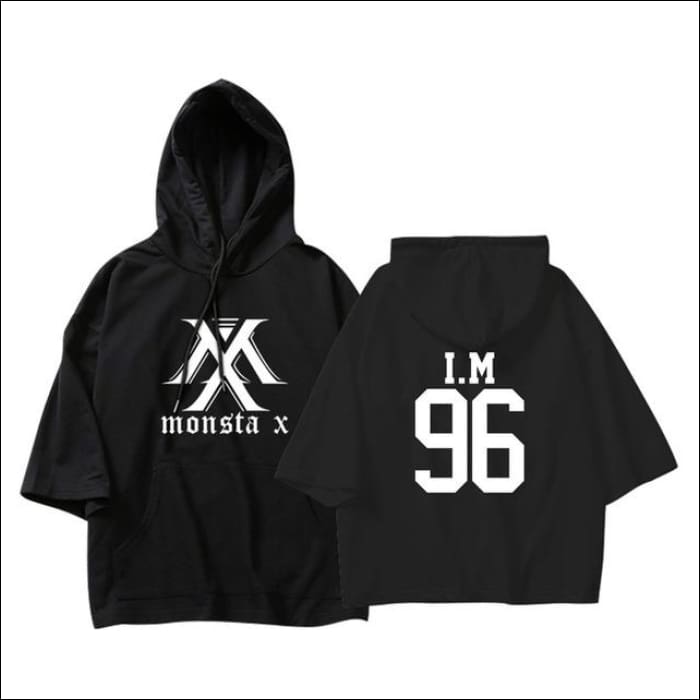 MONSTA X Crop Hoodie Short Sleeve - IM Black / XXS - MONSTA X