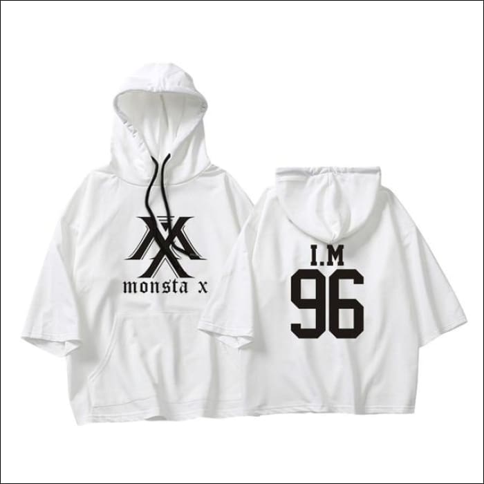 MONSTA X Crop Hoodie Short Sleeve - IM White / XXS - MONSTA X