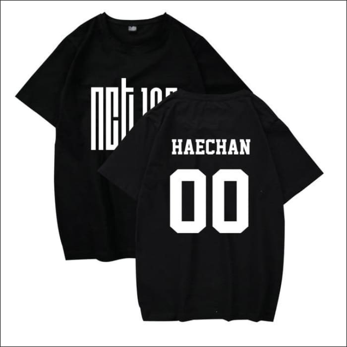 NCT 127 Plain Logotype T-Shirt - 00 HAECHAN Black / S - NCT 127