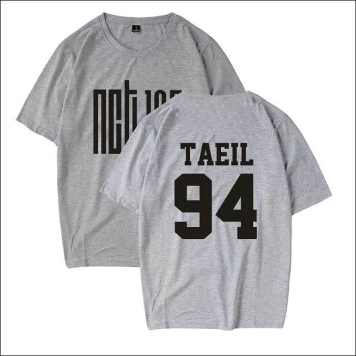 NCT 127 Plain Logotype T-Shirt - 94 TAEIL Gray / S - NCT 127