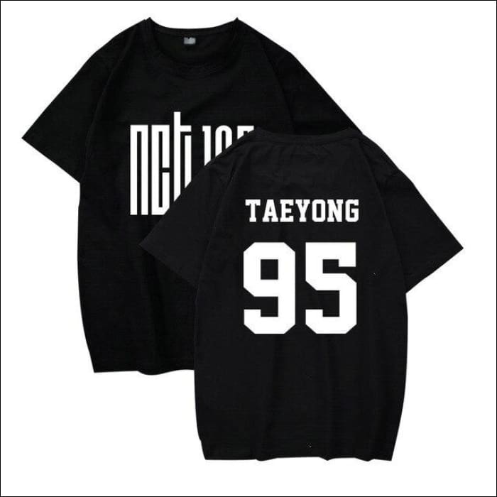 NCT 127 Plain Logotype T-Shirt - 95 TAEYONG Black / S - NCT 127