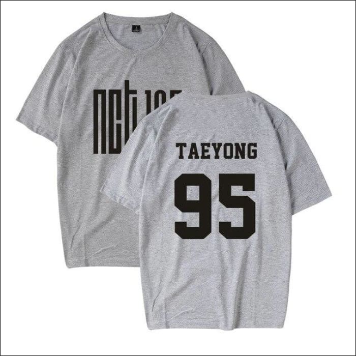 NCT 127 Plain Logotype T-Shirt - 95 TAEYONG Gray / S - NCT 127