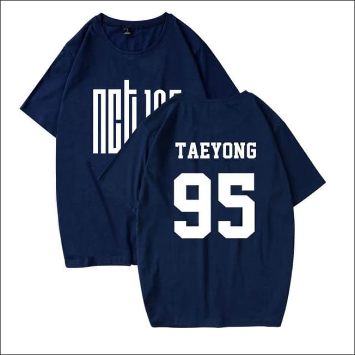 NCT 127 Plain Logotype T-Shirt - 95 TAEYONG Navy / S - NCT 127