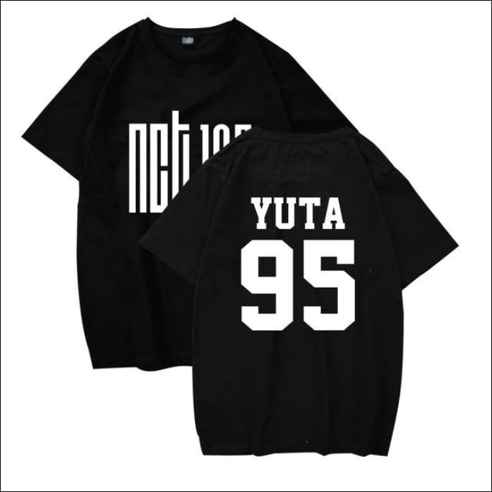 NCT 127 Plain Logotype T-Shirt - 95 YUTA Black / S - NCT 127