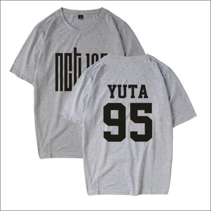 NCT 127 Plain Logotype T-Shirt - 95 YUTA Gray / S - NCT 127