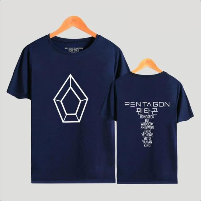 Pentagon Black Member List T-Shirt - Navy Blue / XXS - Pentagon