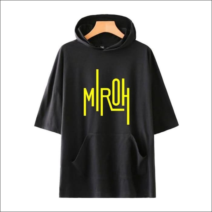 StrayKids Short Sleeve Hoodie - black2 / XXXL - StrayKids