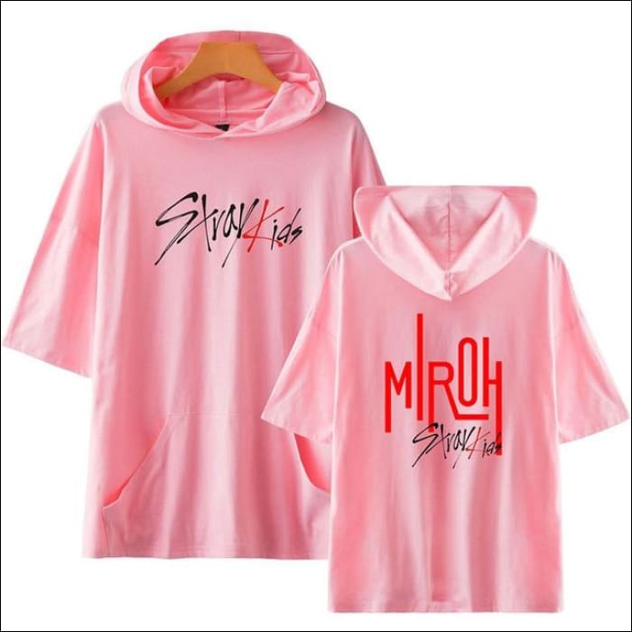 StrayKids Short Sleeve Hoodie - pink1 / XXS - StrayKids