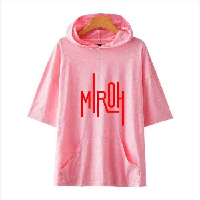 StrayKids Short Sleeve Hoodie - pink2 / M - StrayKids