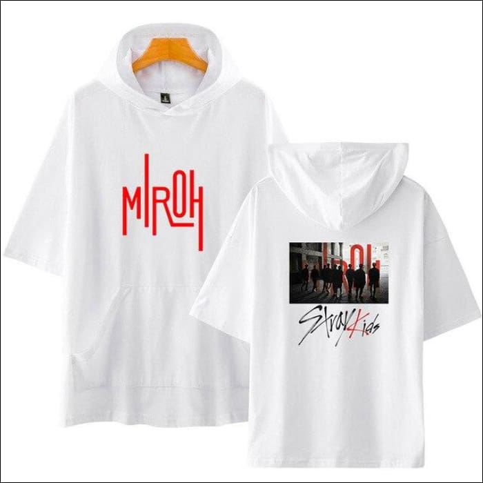 StrayKids Short Sleeve Hoodie - white4 / L - StrayKids