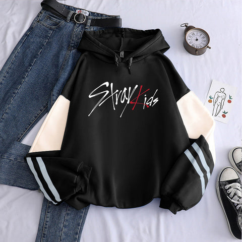 StrayKids White and Blue Hoodie KPOP Zone