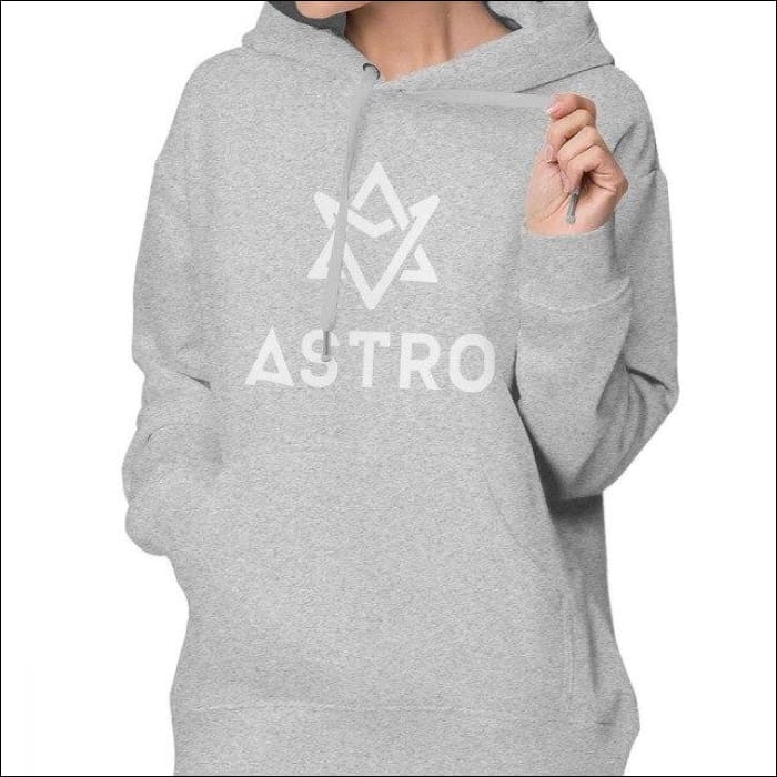 ASTRO Printed Logo plain Hoodie - Gray / S - ASTRO