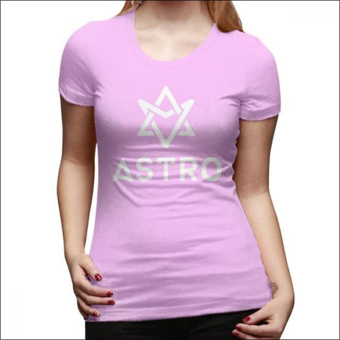 ASTRO Printed Logo plain T-Shirt - Pink / M - ASTRO