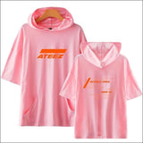 ATEEZ Short Sleeve Hoodie - pink / 4XL - ATEEZ