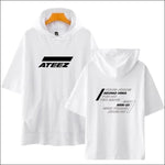 ATEEZ Short Sleeve Hoodie - white 1 / XXXL - ATEEZ