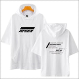 ATEEZ Short Sleeve Hoodie - white 1 / XXXL - ATEEZ